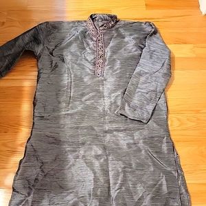 Mens Gray Kurta Sz 46